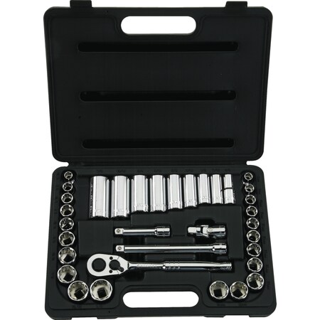Stanley Socket Set, SAE, Metric, 34 pcs 85-405